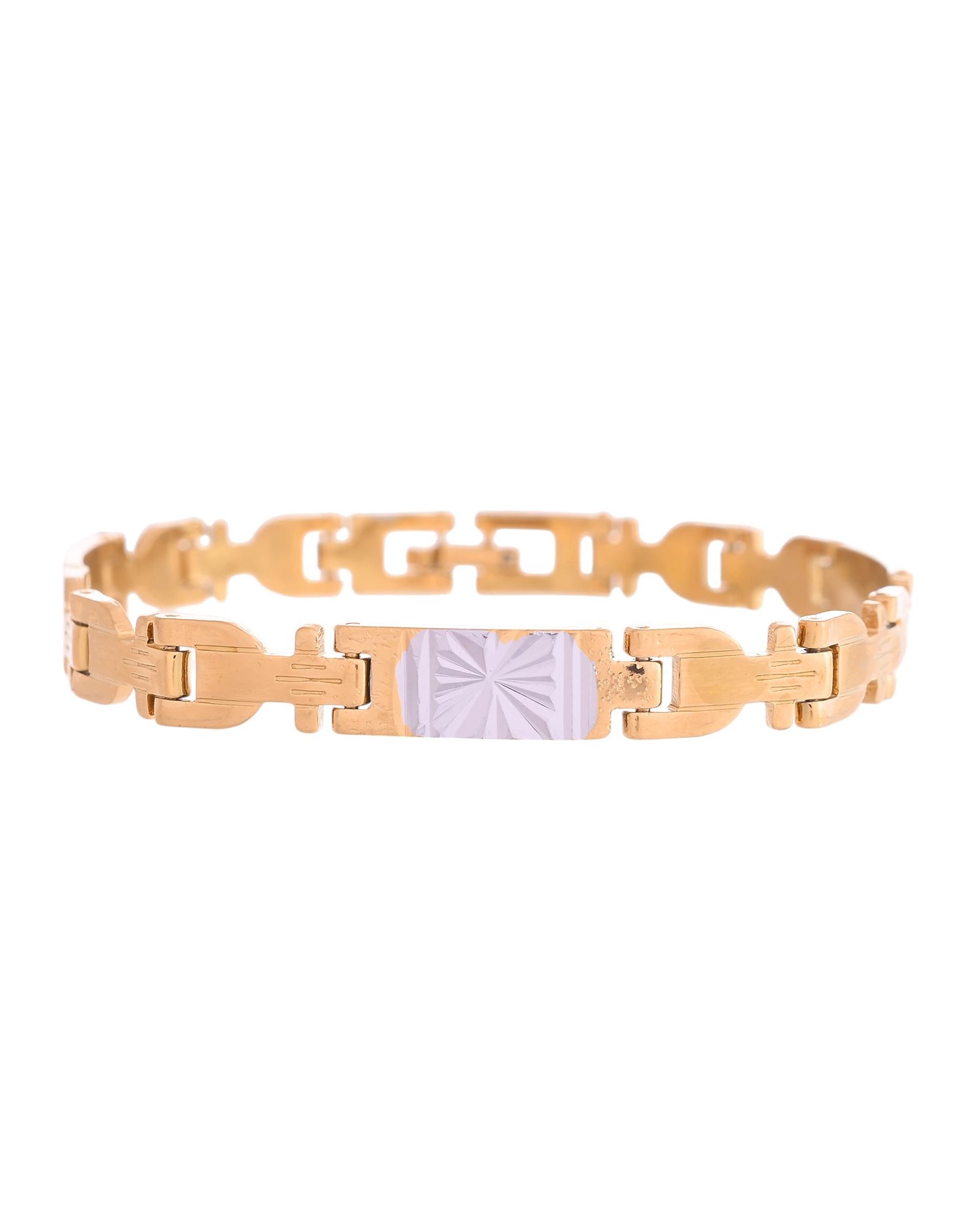 VOJ Dual Toned Textural Designer Bracelet For Men