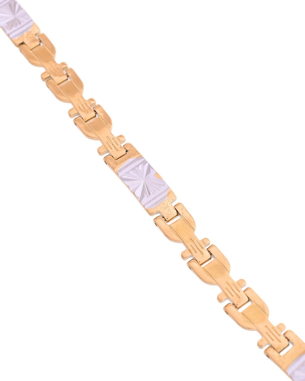VOJ Dual Toned Textural Designer Bracelet For Men