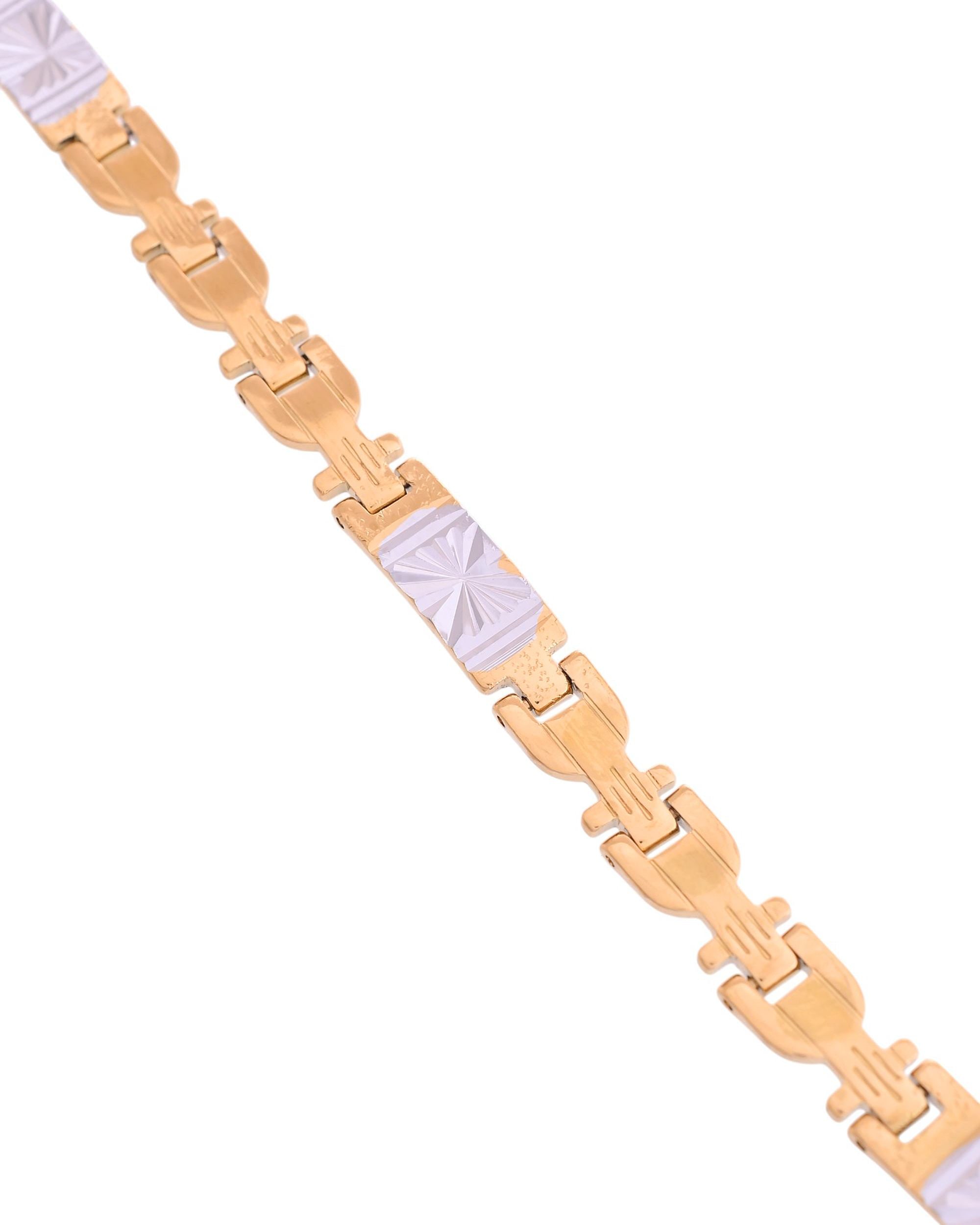 VOJ Dual Toned Textural Designer Bracelet For Men