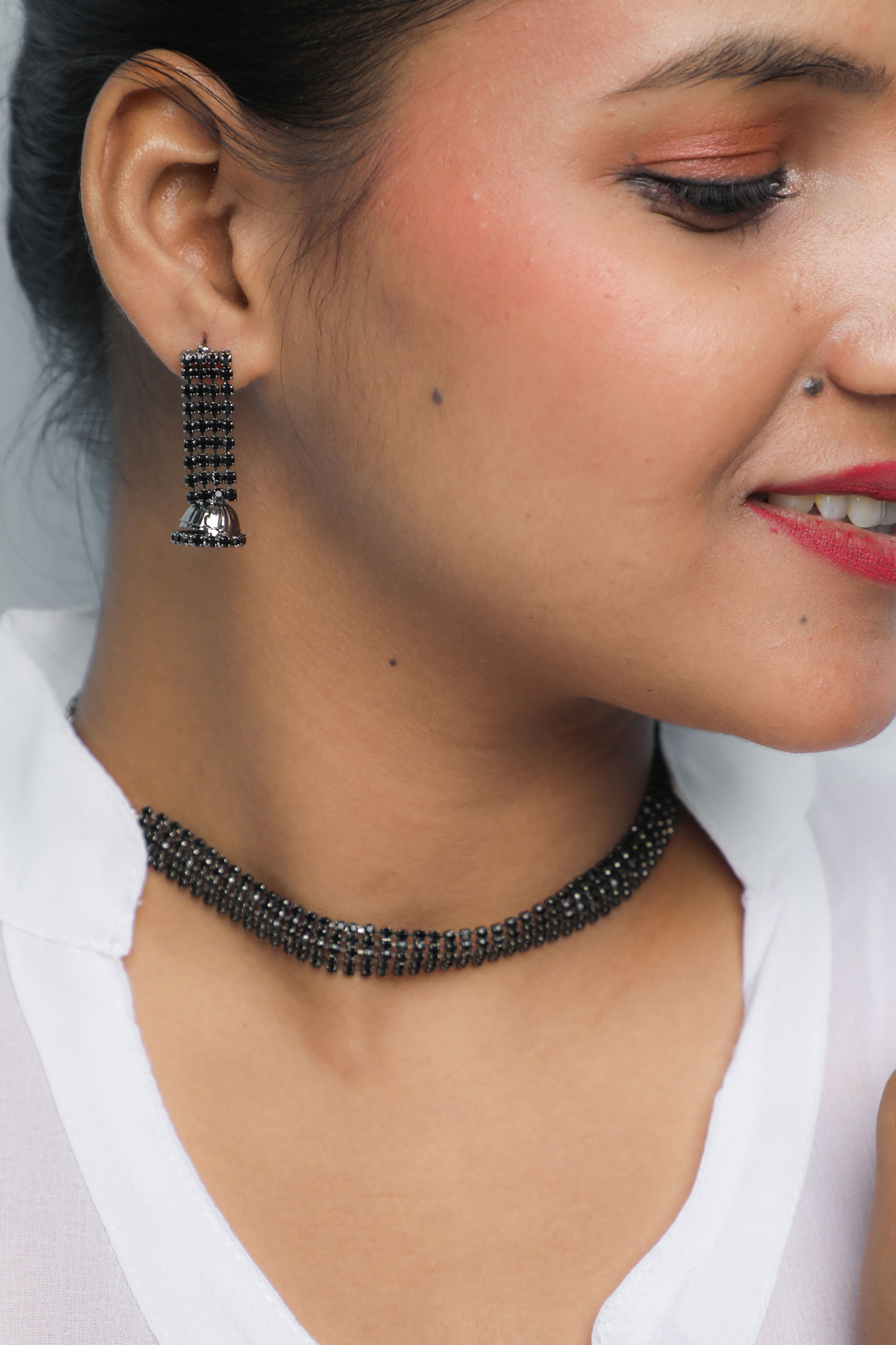 VOJ Valantine Gift Set of Rhodium Plated Jewellery