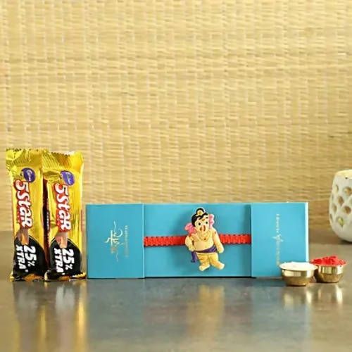 Bal Ganesha Rakhi & Five Star Chocolates