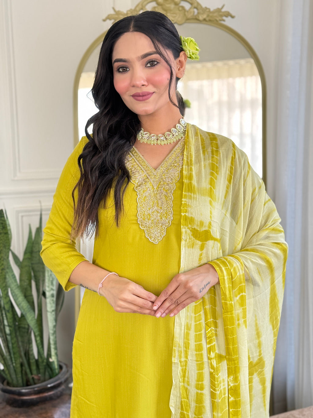 Teeya Creation Liril Colour Viscose Slub Embroidery Work Fully Stitched Kurti Set