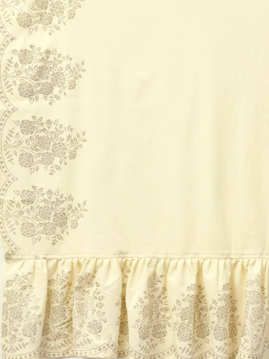 Ahalyaa Cream Crepe Glitter Print Kurta Sharara Set With Dupatta