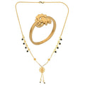 AanyaCentric Gold-Polished Mangalsutra & Ring Set