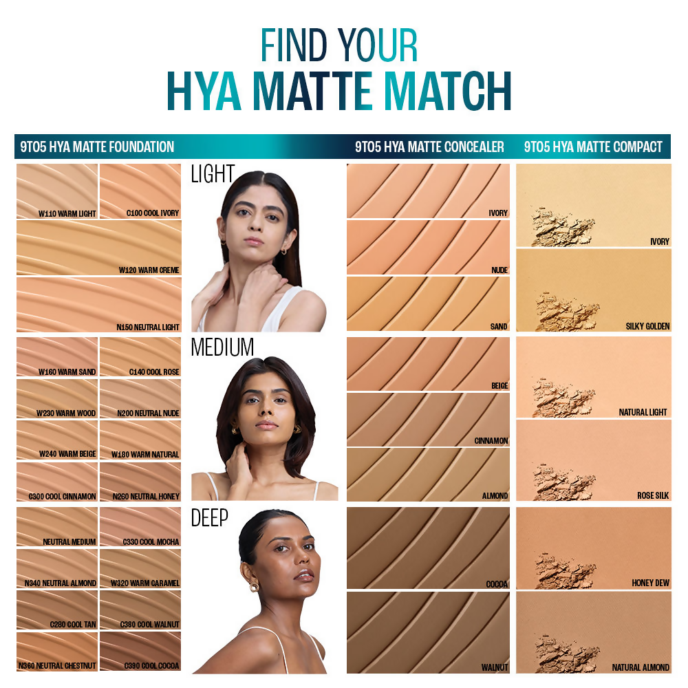 Lakme 9to5 Hya Matte Foundation + Hyaluronic Acid - Warm Light