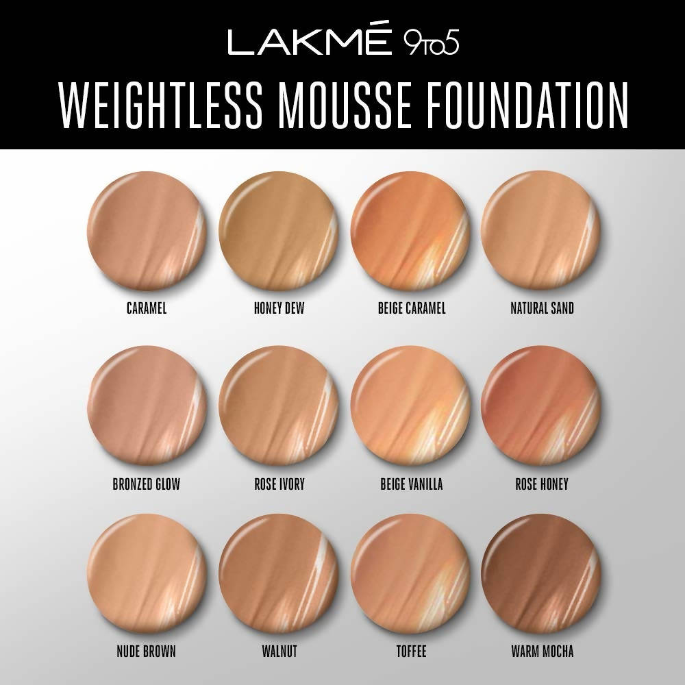 Lakme 9To5 Weightless Mousse Foundation - Nude Brown
