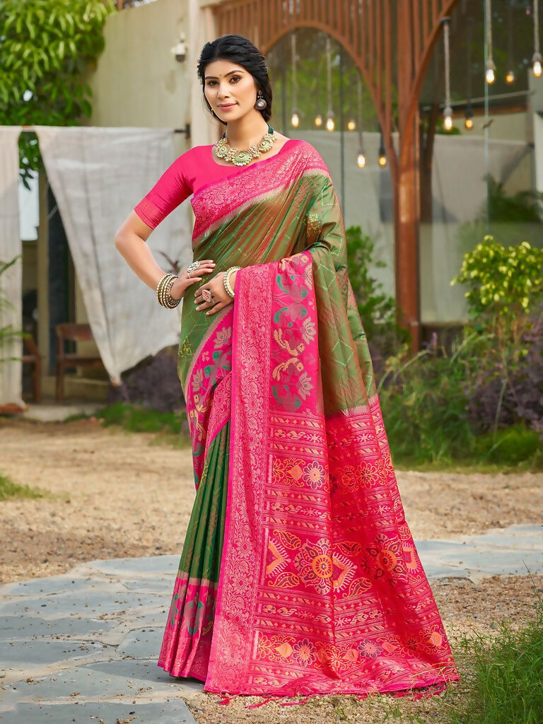 Shree Shyam Fashion Mehendi Soft Silk Saree
