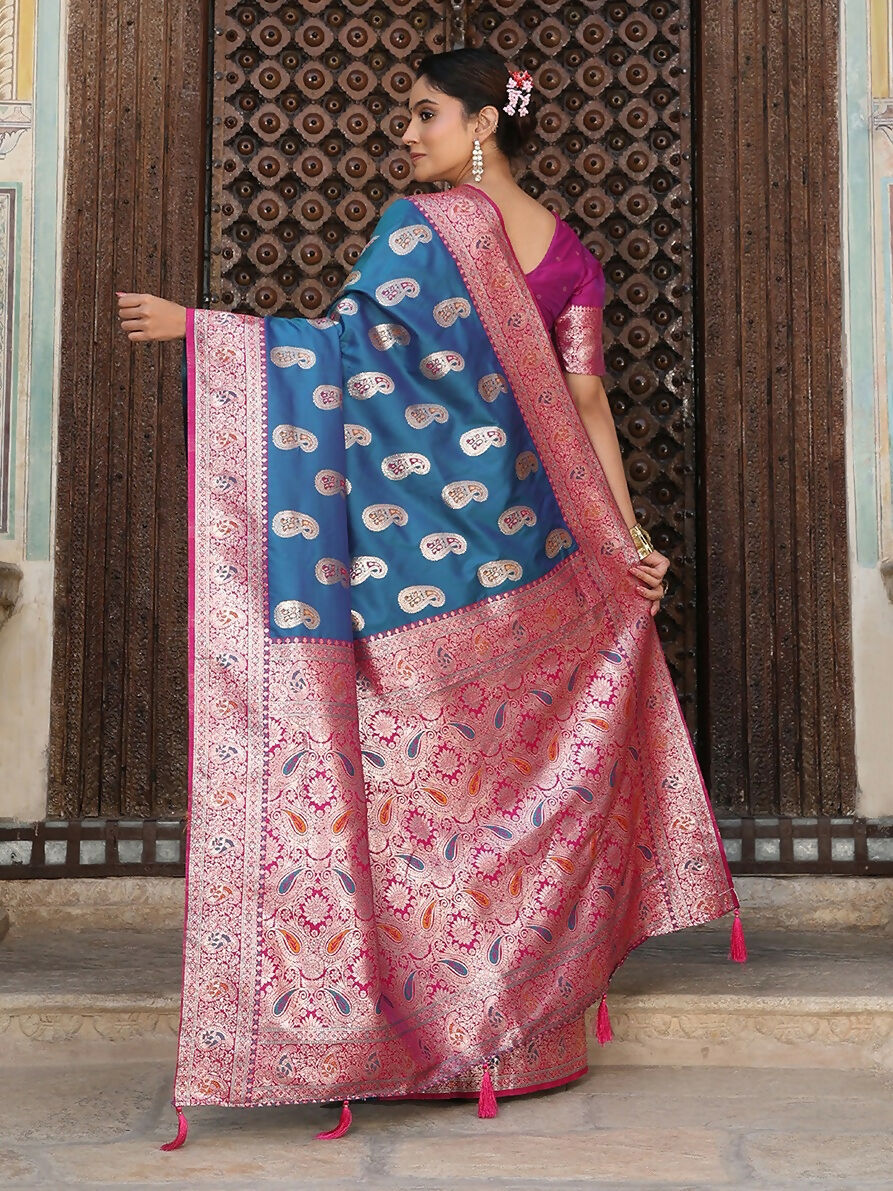 Shree Shyam Fashion Sky Blue Silk Saree