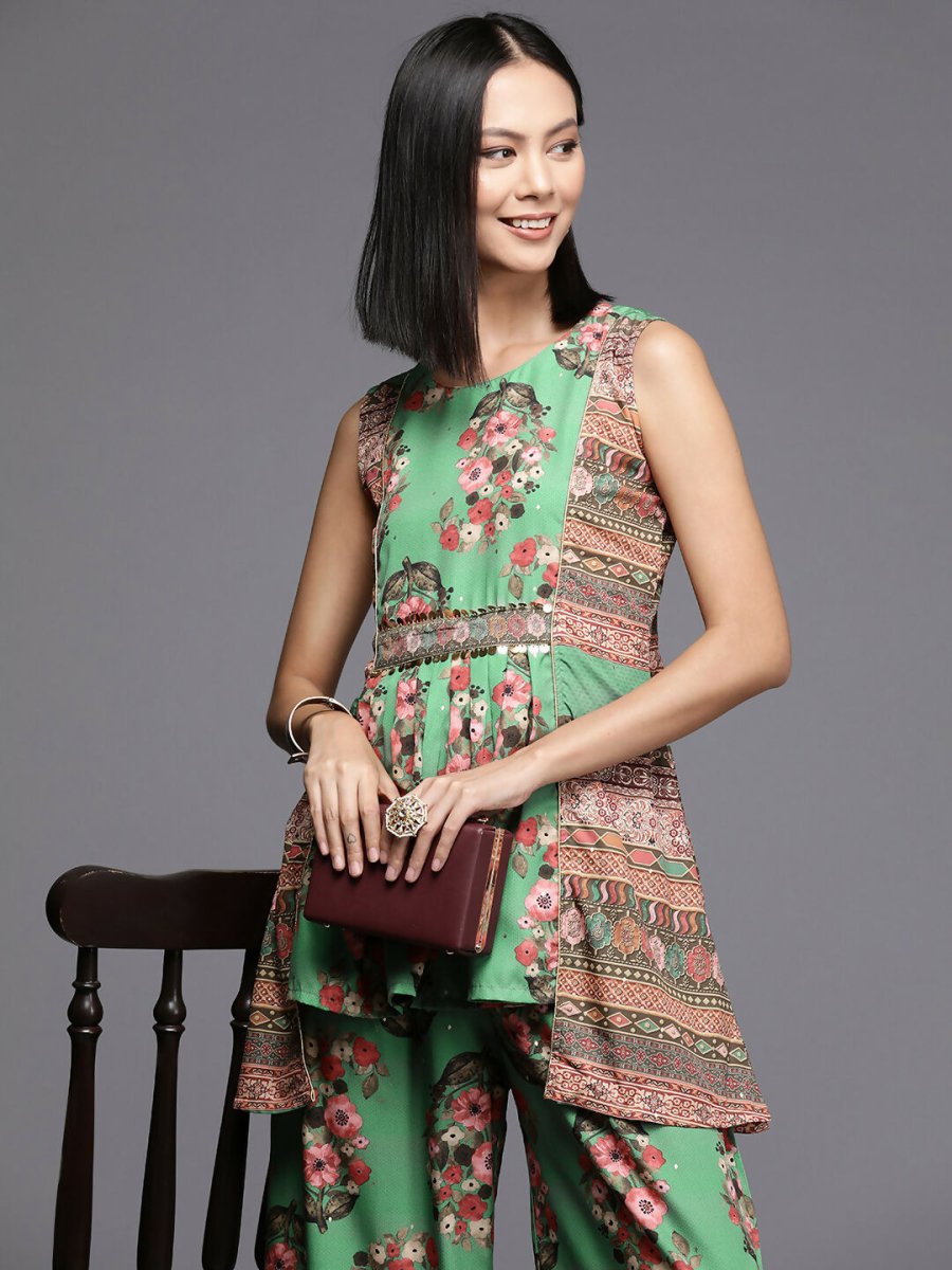 Ahalyaa Women's Traditional Wear Co-ods - Green