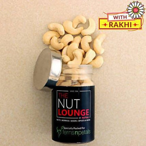 Set of 2 Rudraksha Rakhi and Cashew Jar Combo