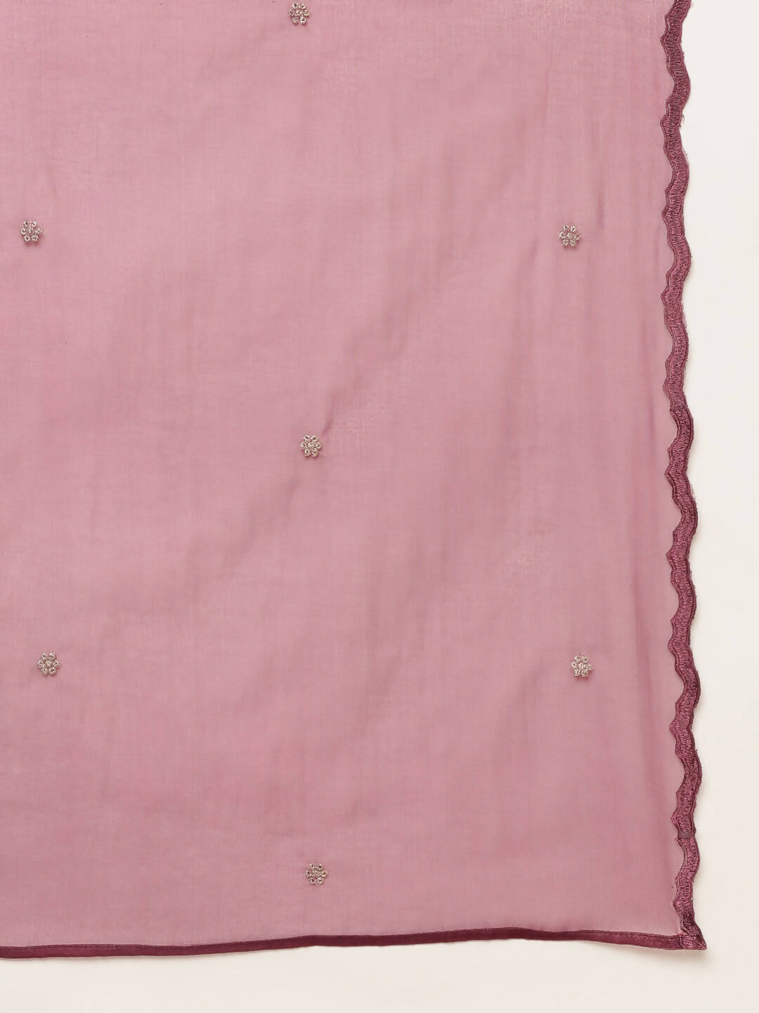 Purple Chinon Silk Embroidered Straight Kurta with Trouser & Dupatta - Salimar