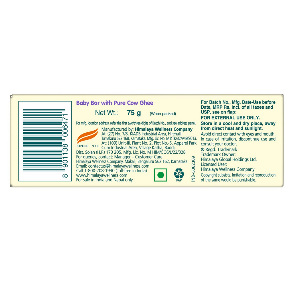 Himalaya Herbals Baby Bar with Pure Cow Ghee