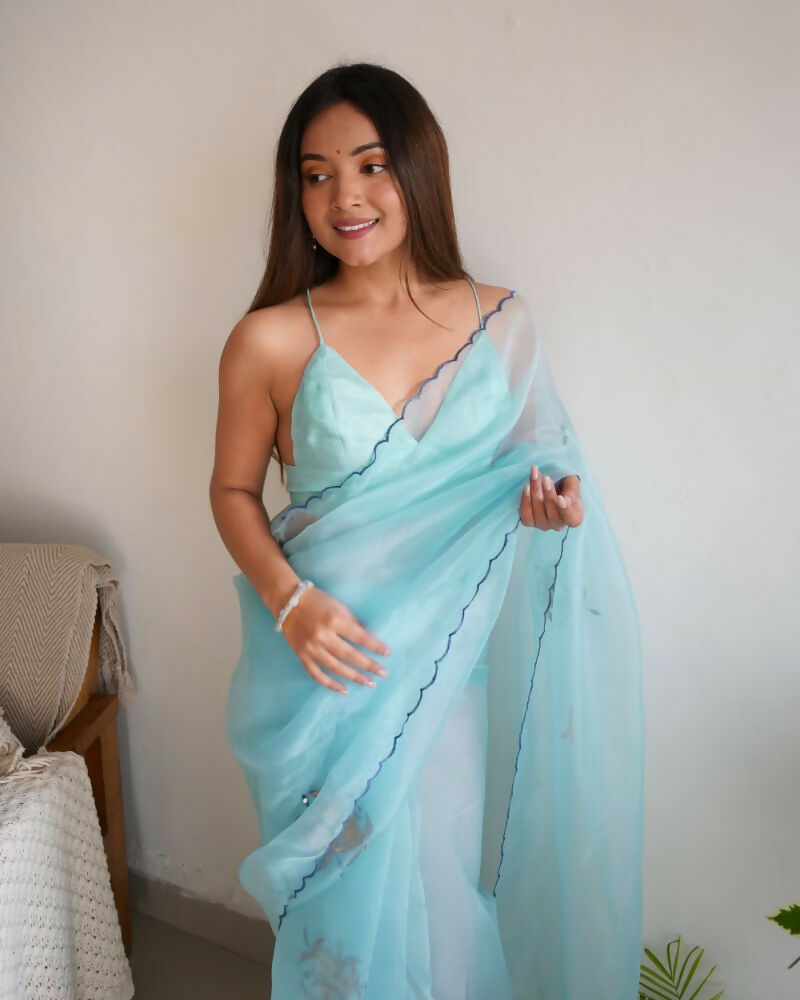 Vamsee Ena Sky Organza Saree