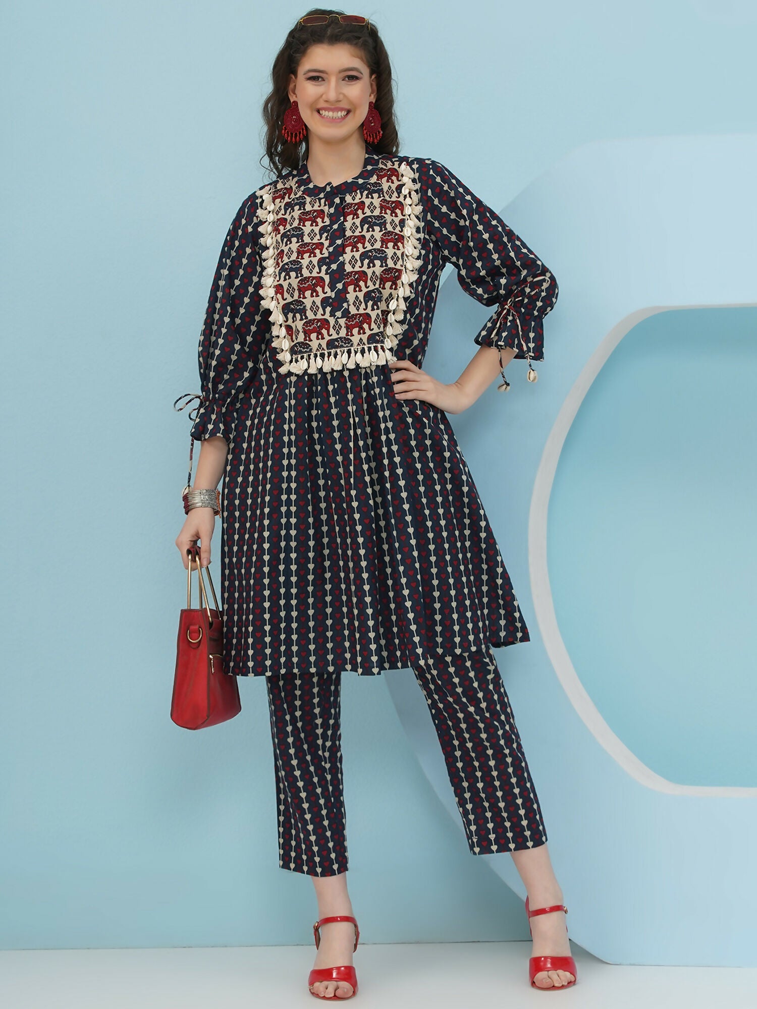 Joban Fashion Blue Printed Co Ord Set