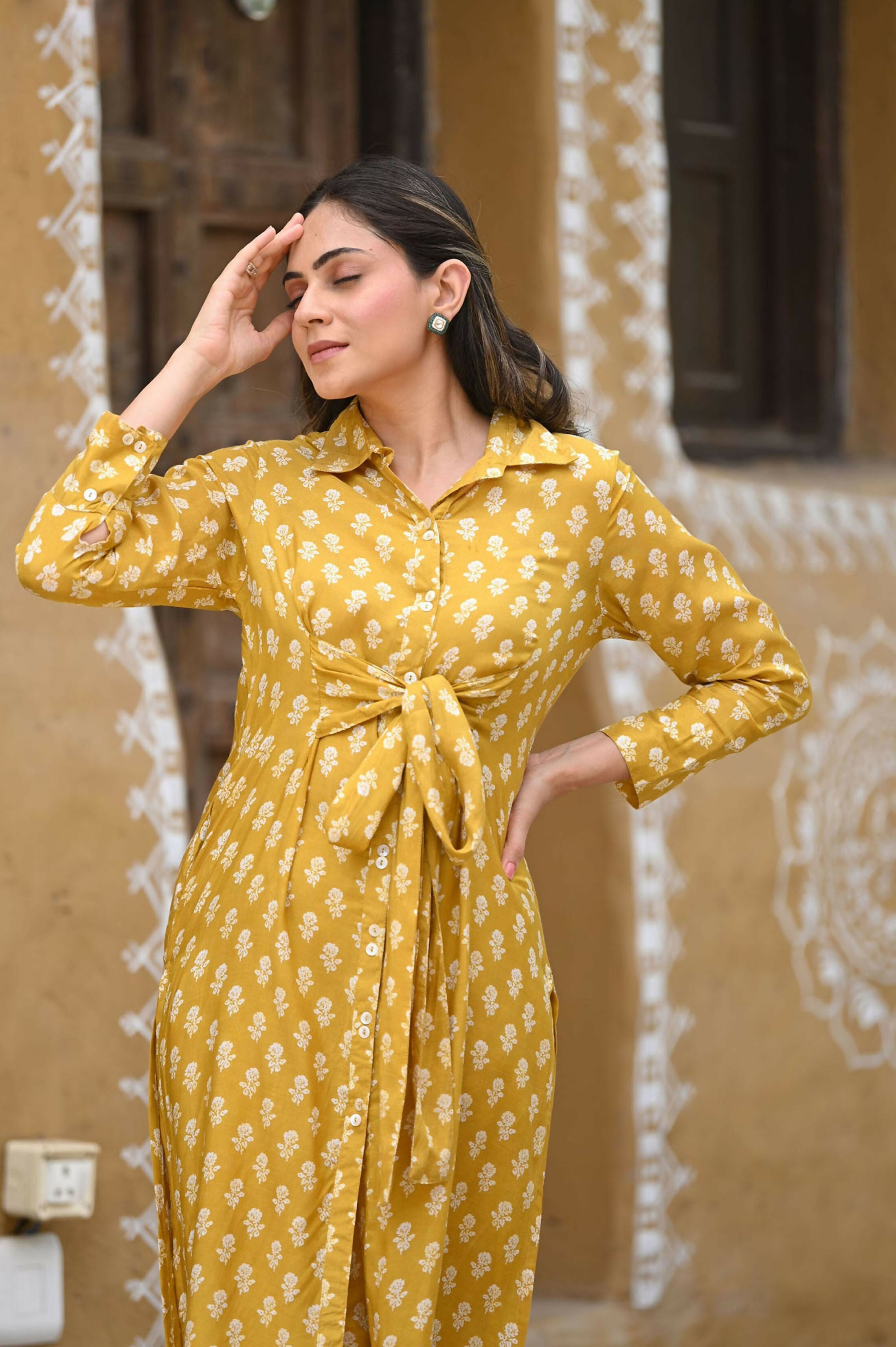 Jyoti Fashion Women's Mustard Pure Muslin Heavy Digital Printed Kurta Pant Set