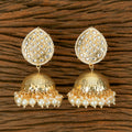 Joban Fashion Women Kundan Pearl Golden White Earrings