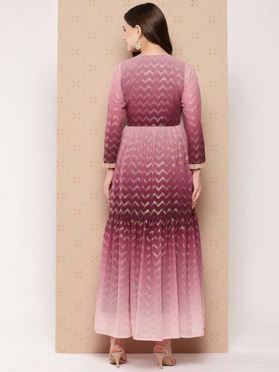 Ahalyaa Women's Traditional wear Ethnic Dress - Burgundy