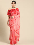 Ahalyaa Women's Traditional Semi Stitch Saree - Peach