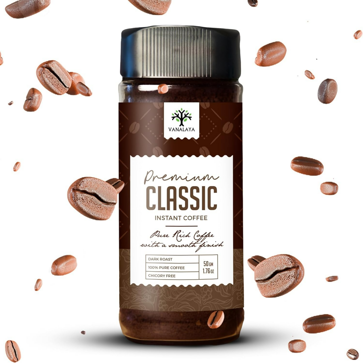 Vanalaya Premium Classic Instant Coffee Black Coffee Powder