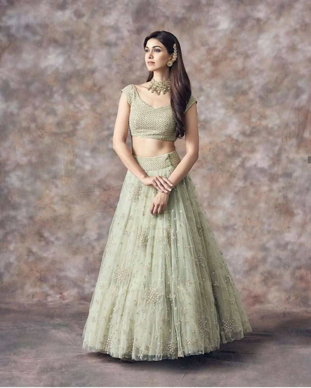 Jyoti Fashion Catching Aqua Green 3MM Sequin with Jari Embroidered Net Lehenga Choli with Dupatta