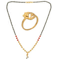AanyaCentric Gold-Polished Mangalsutra & Ring Set