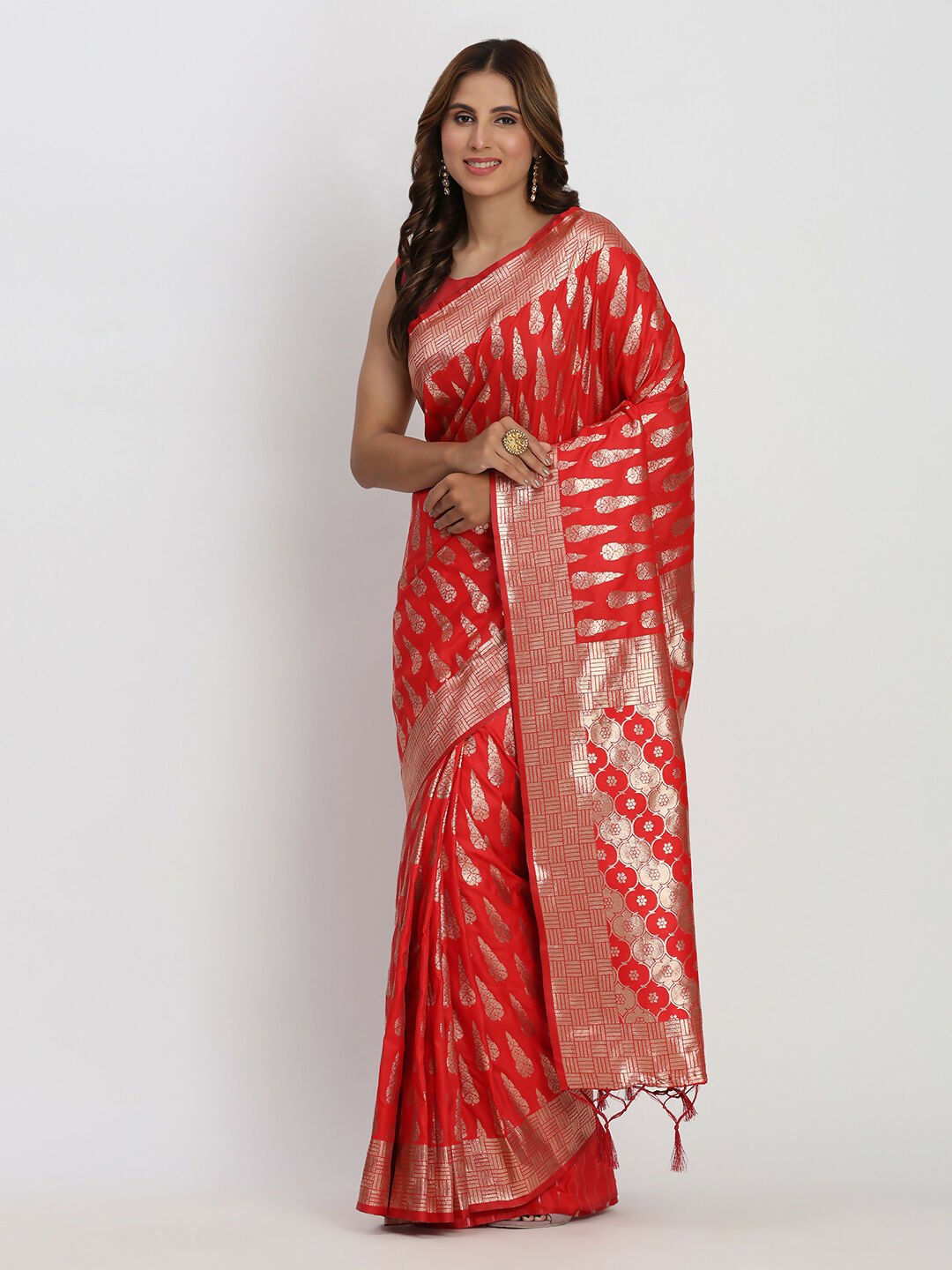 Shree Shyam Fashion Banarasi Silk Red Saree