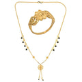 AanyaCentric Gold-Polished Mangalsutra & Ring Set