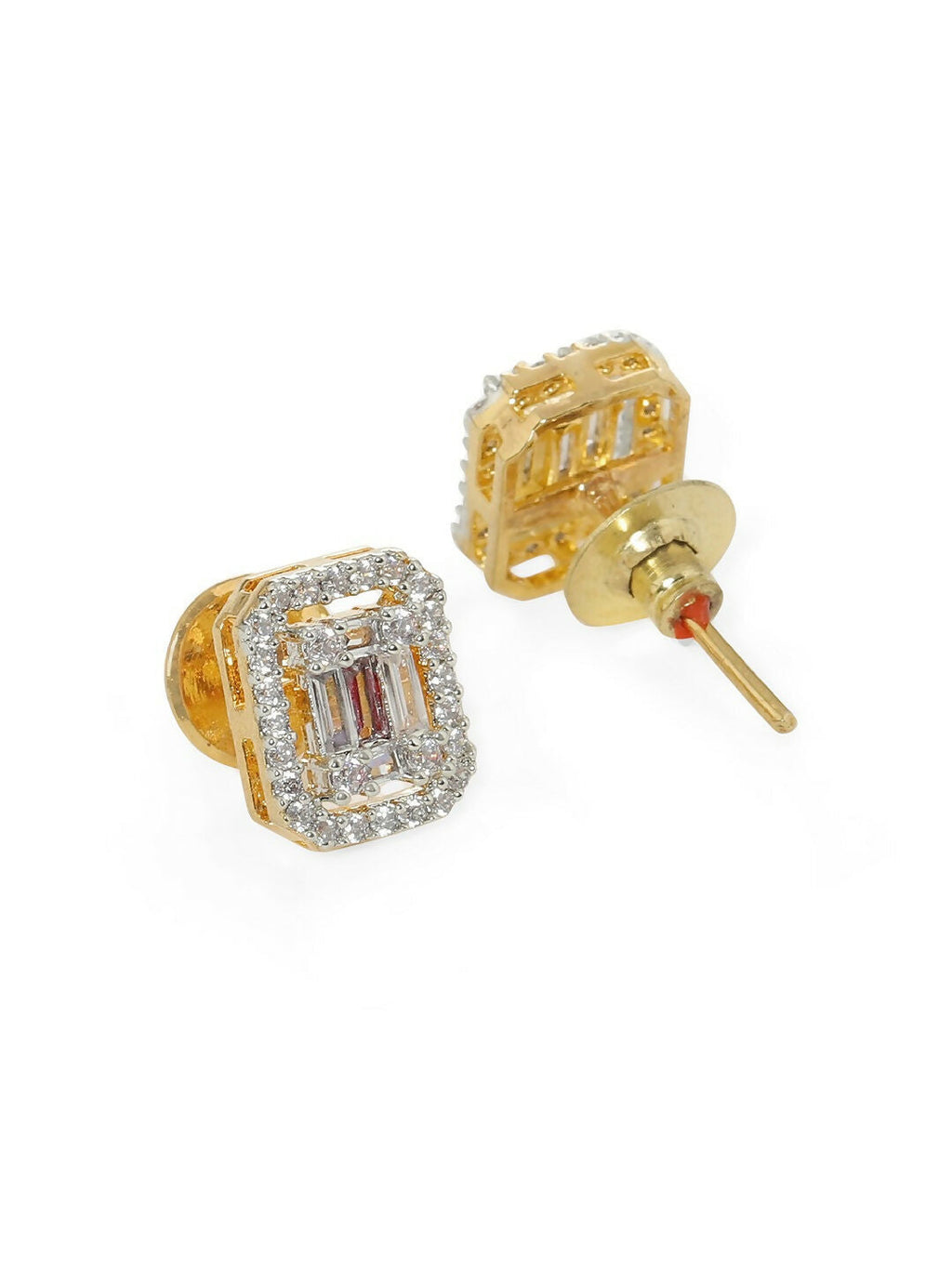 Golden Diamond Studs- Ruby Raang