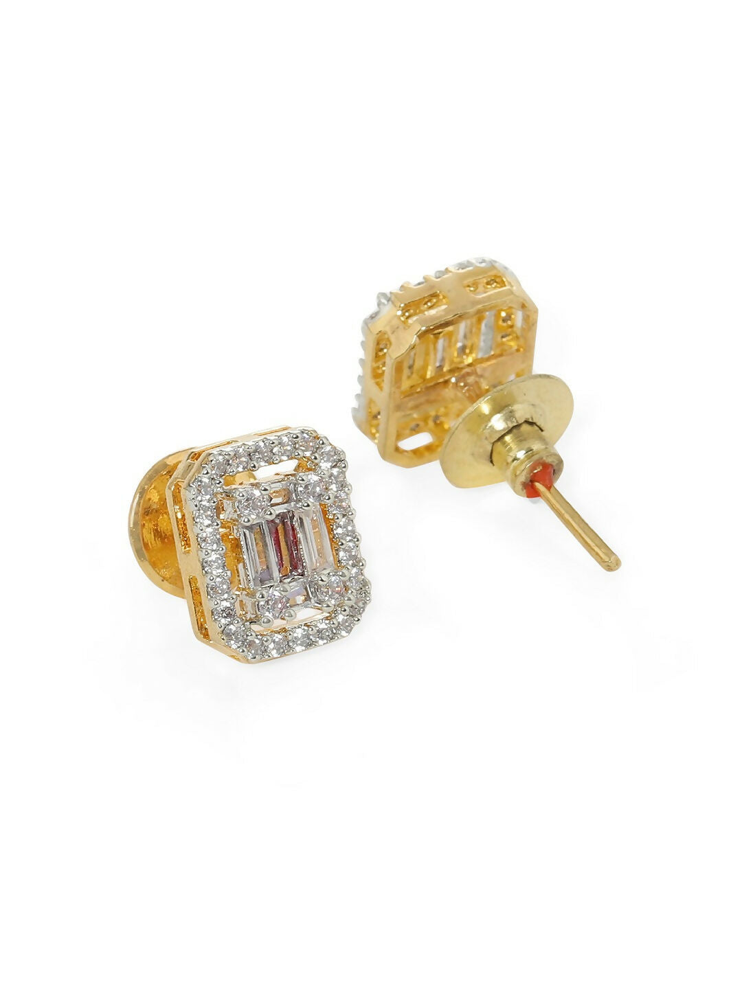 Golden Diamond Studs- Ruby Raang