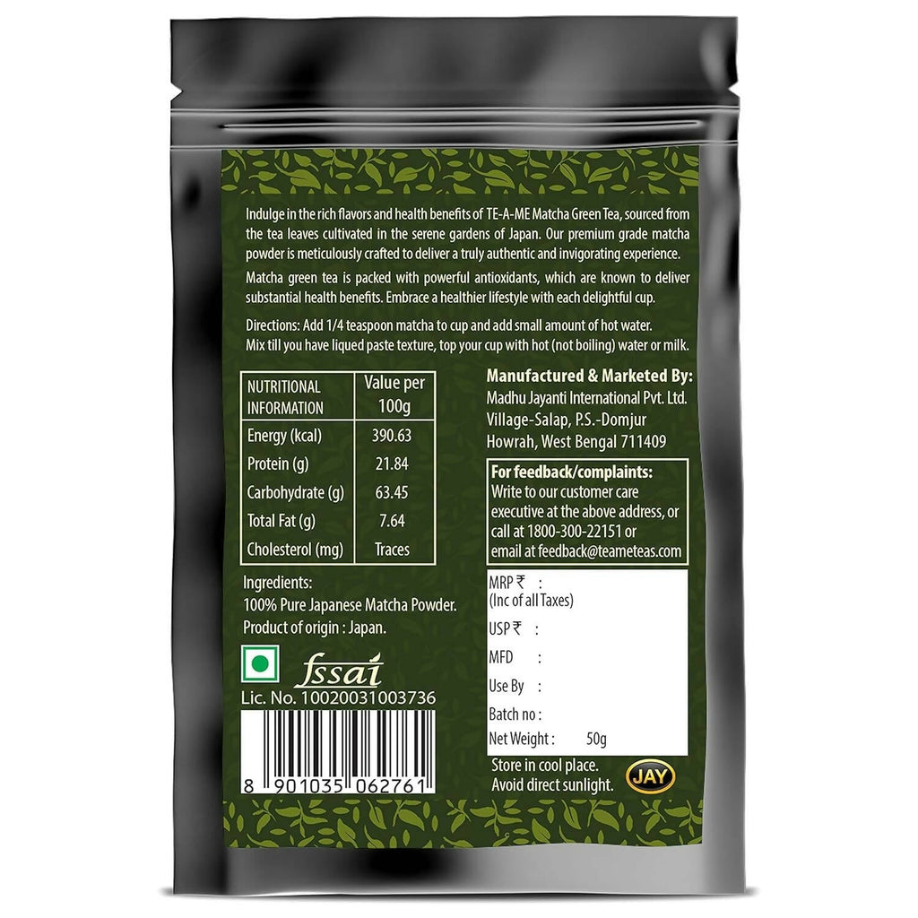 TE-A-ME Japanese Matcha Green Tea Powder