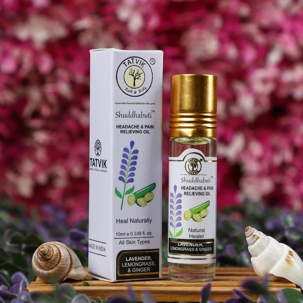 Tatvik Ayurveda Shuddhabuti Headache & Pain Releiving Oil (Lemongrass, Ginger & Tulsi)