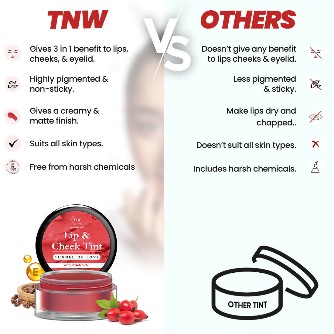 The Natural Wash Tunnel Of Love Lip & Cheek Tint With Rosehip Oil