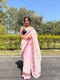 Vamsee Pink Organza Saree