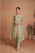 Festive Wear Ethnic PIsta Chinon Stitched Suit With Dupatta - Zeeya