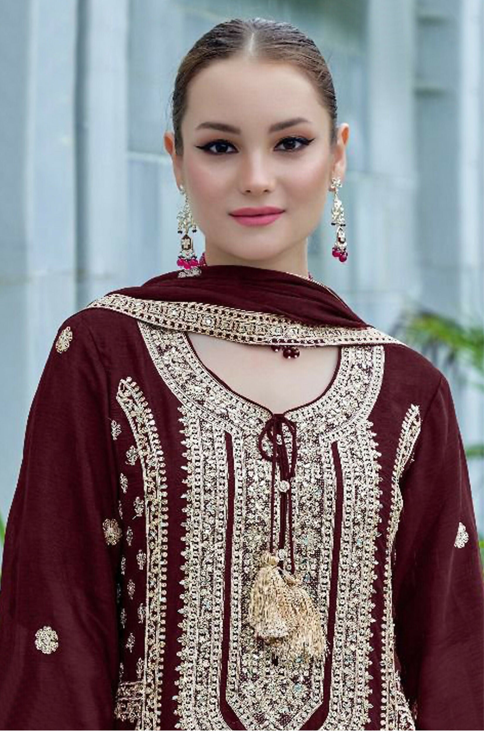 Vastranavya Heavy Chinon With Embroidery Coding Sequence with Real Mirror Work Pakistani Suits