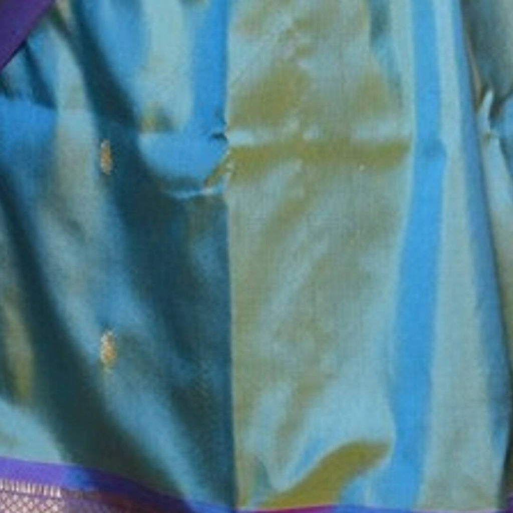 Very Much Indian Authentic Dual Tone Powder Blue Paithani