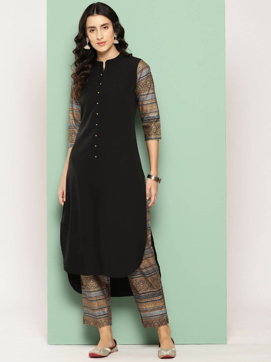 Ahalyaa Womens Kurta Set - Black