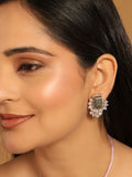 Nuyug 22K Gold Plated Labradorite Stone Contemporary Stud Earrings