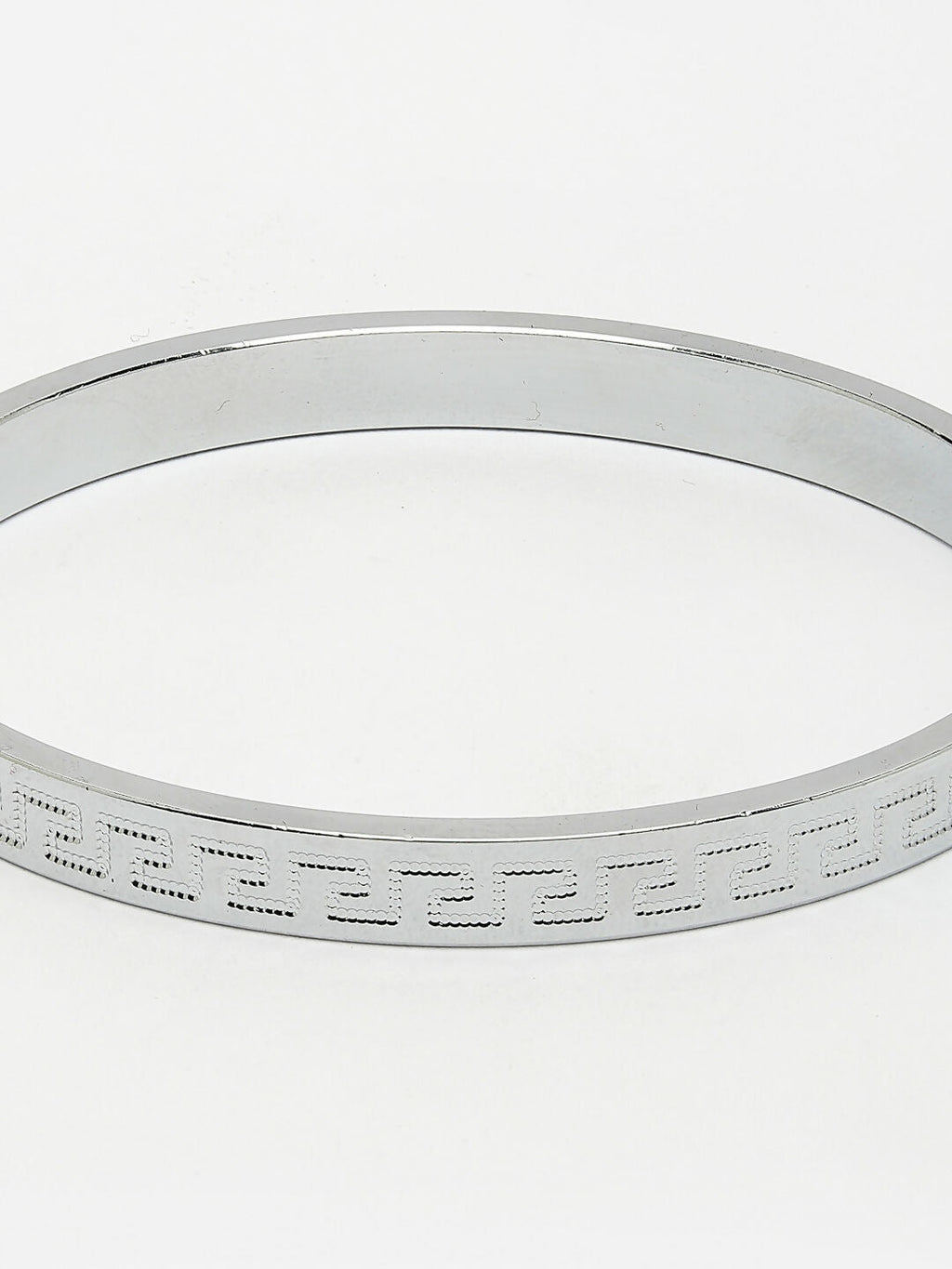 NVR Men's Set of 2 Rhodium-Plated Stainless Steel Kada Bracelet