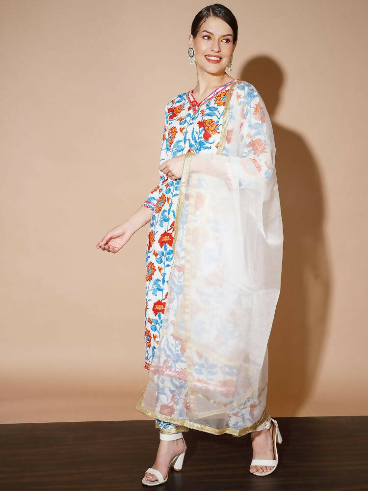 Myshka Women Multi Solid Kurta & Trousers With Dupatta