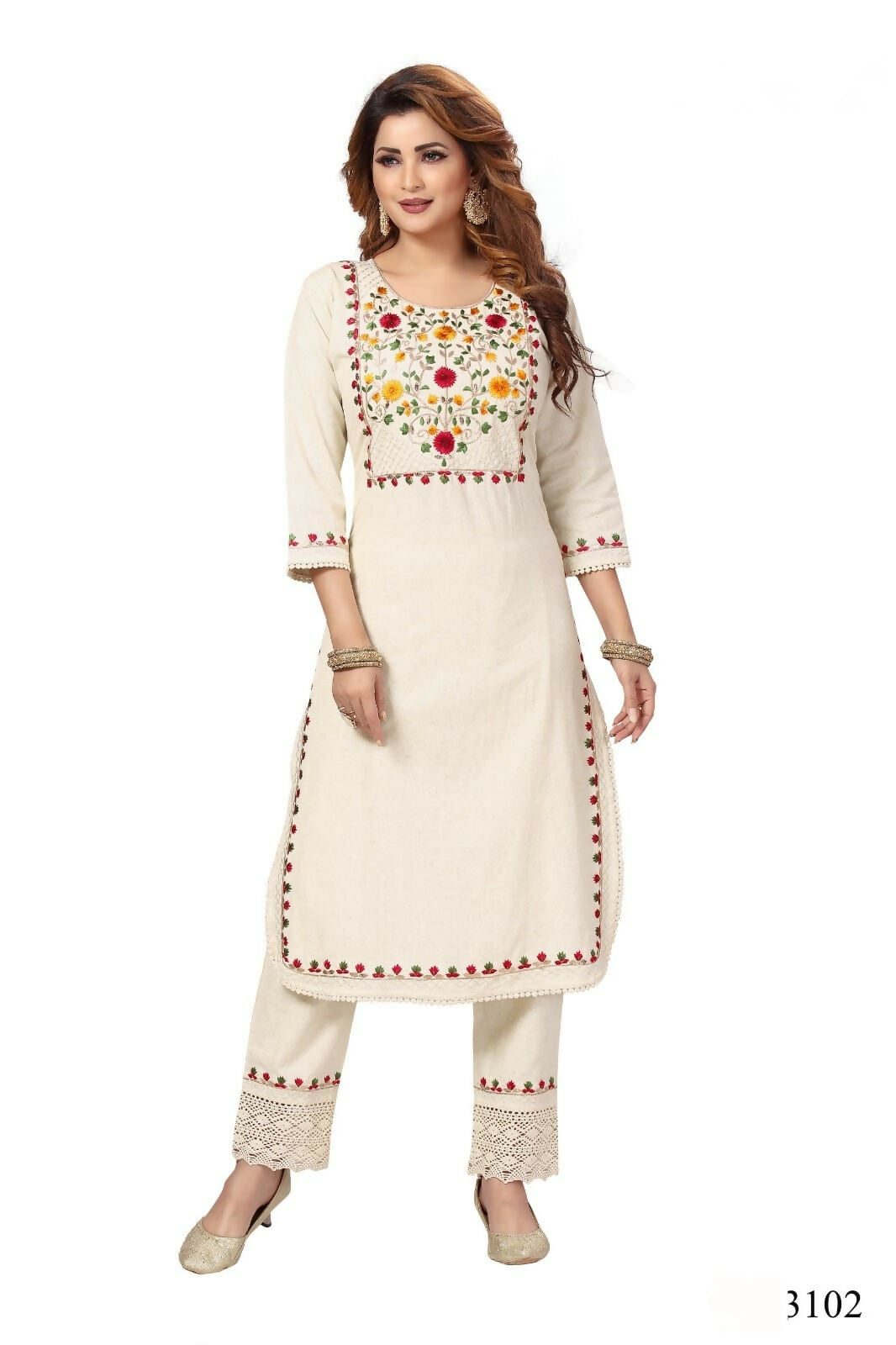 Joban Fashion Cotton Beige Color Kurta Set