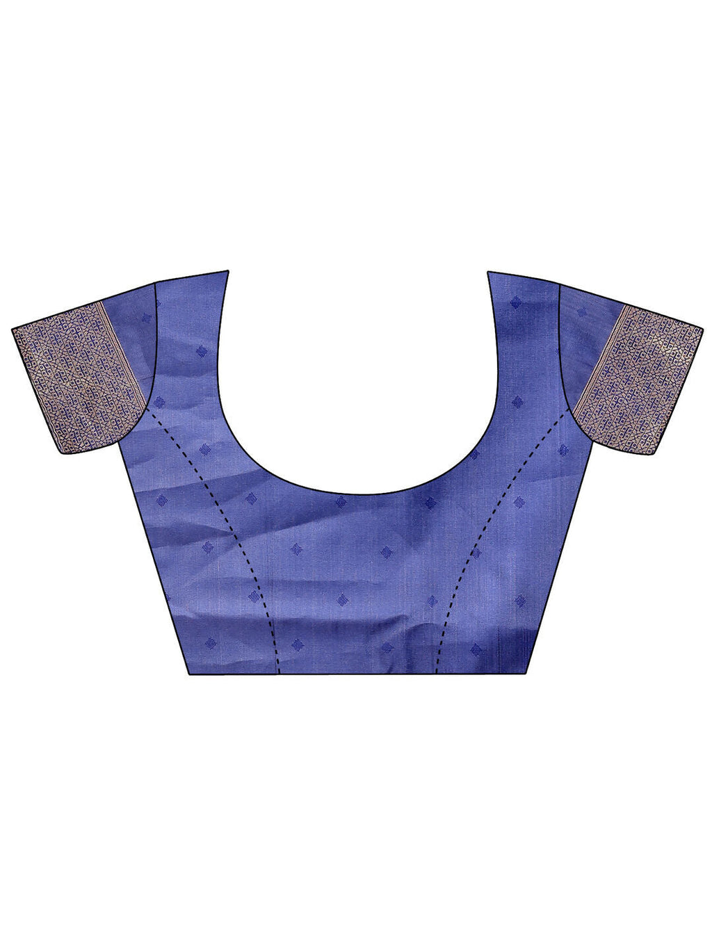 Shree Shyam Fashion Banarasi Silk Cream & Navy Blue Saree