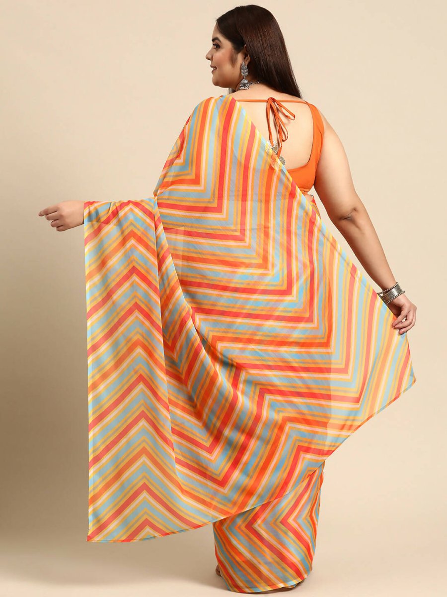 Ahalyaa Women's Traditional wear Saree - Orange