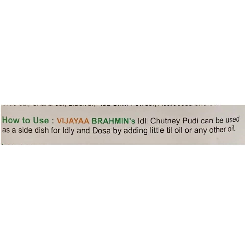 Vijayaa Brahmin's Idly Pudi (Dosa Mozhagai Pudi)