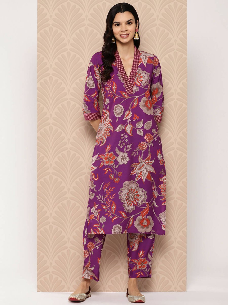 Ahalyaa Women's Traditional wear Kurta Set - Purple
