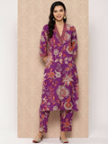 Ahalyaa Women's Traditional wear Kurta Set - Purple