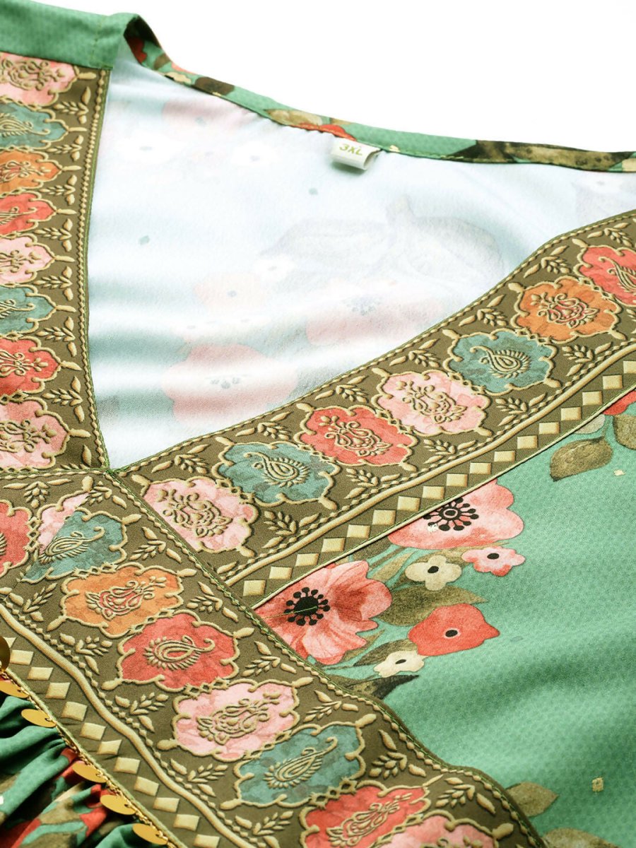 Ahalyaa Women's Traditional wear Ethnic Dress - Green