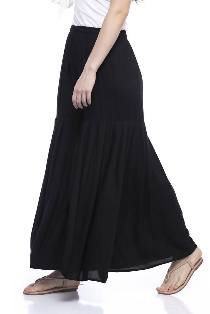 Mominos Fashion Cotton Black Palazzo For Girls