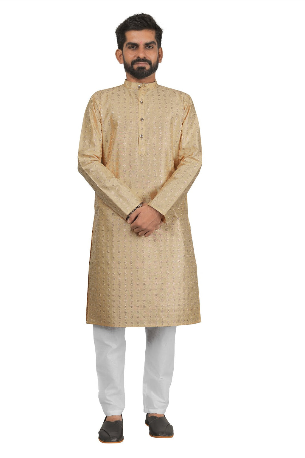 DEIANA'S Fancy Embroidery kurta Payjama Set For Men's (Cream)