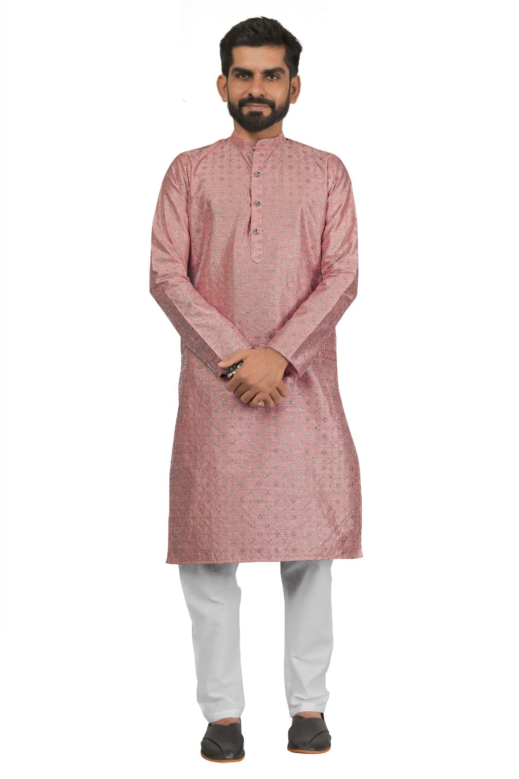 DEIANA'S Fancy Embroidery kurta Payjama Set For Men's (Peach)